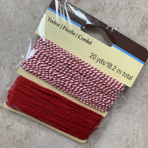 Celebrate It 20 yds Twine Christmas Winter Holiday Party Gift Wrapping Red White